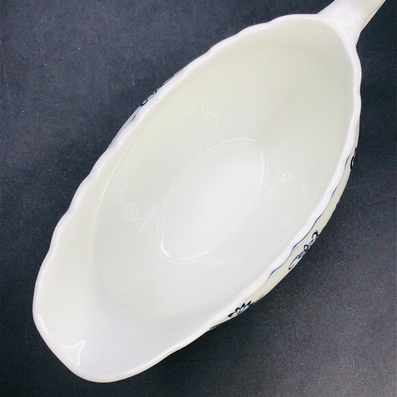 Vintage 60s Classic JG Meakin England BLUE NORDIC Sauce Gravy Boat - Picture 5 of 11